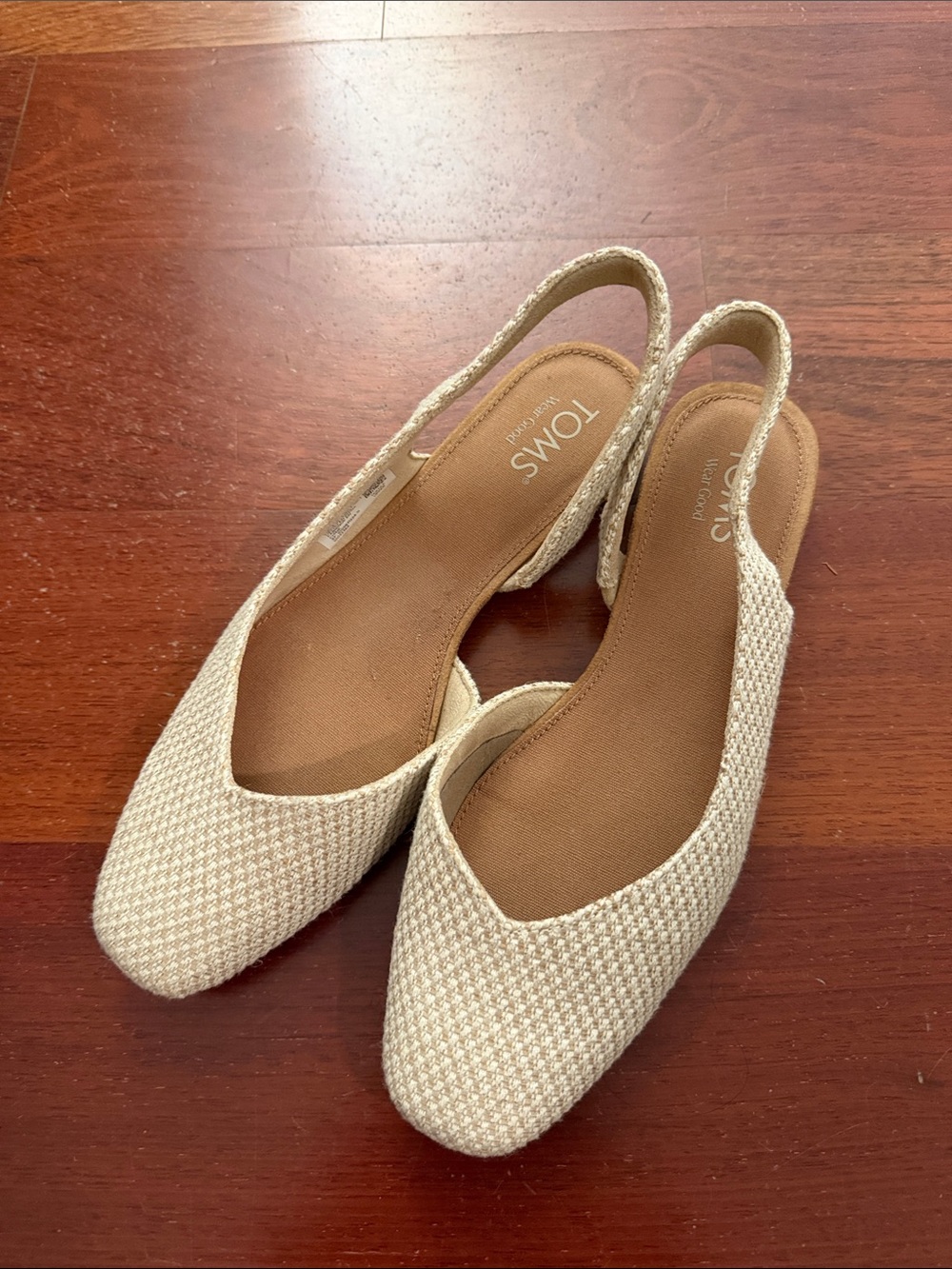 Toms Women’s Cream Woven Slingback Flats